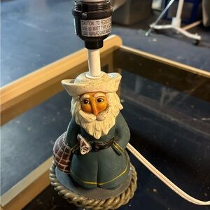 Vintage sea captain lamp bonus Rose wooden framed art